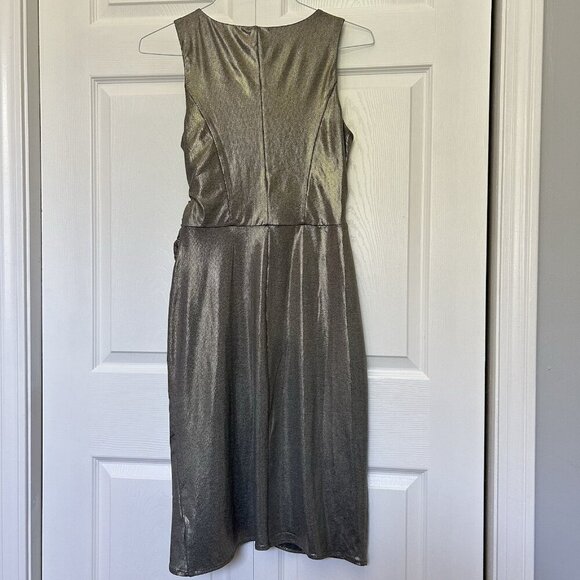 Nordstrom Superfoxx Silver Shine Slide Knot Slit Dress Womens Small Sleeveless - Picture 5 of 9